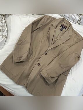 Duluth Trading Co Men’s Tan Chore Coat Blazer Style Cotton Work Jacket Size L